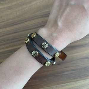 Tory Burch Double Wrap Leather Bracelet